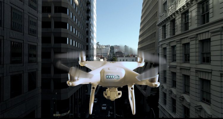 Drone in Financial district